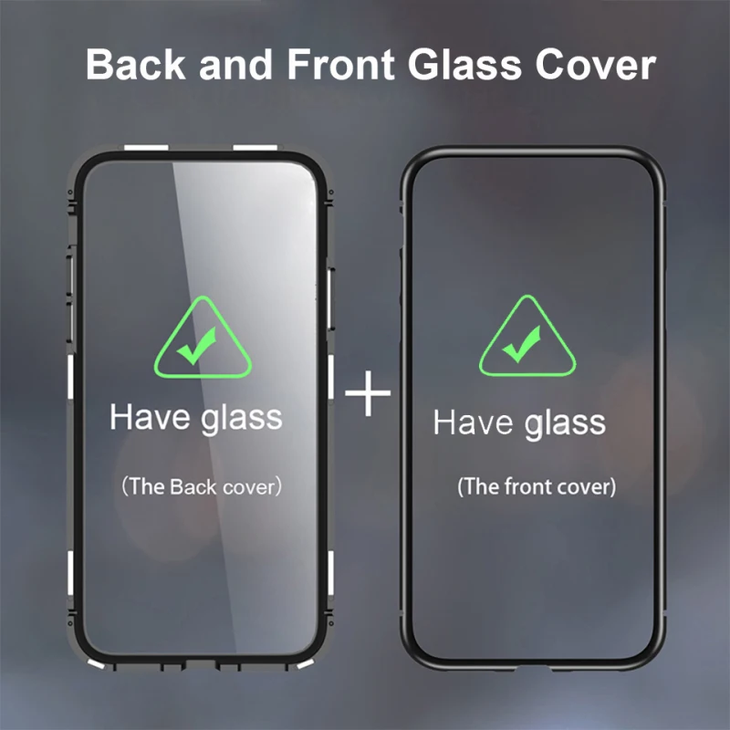Магнитный адсорбционный металлический чехол для телефона huawei Honor 10 Lite P smart из закаленного стекла, прозрачный двухсторонний Магнитный чехол