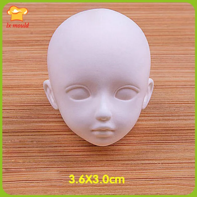 Clay Soft Pottery Figure Face Silicone Molds Doll Shape Mould Baby Face Fondant Moulds 12