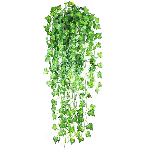 1 Piece 2.1M Green Silk Artificial Hanging Leaf Ivy Leaf Garland Plants Vine Home Decor Artificial For Home Wedding Party