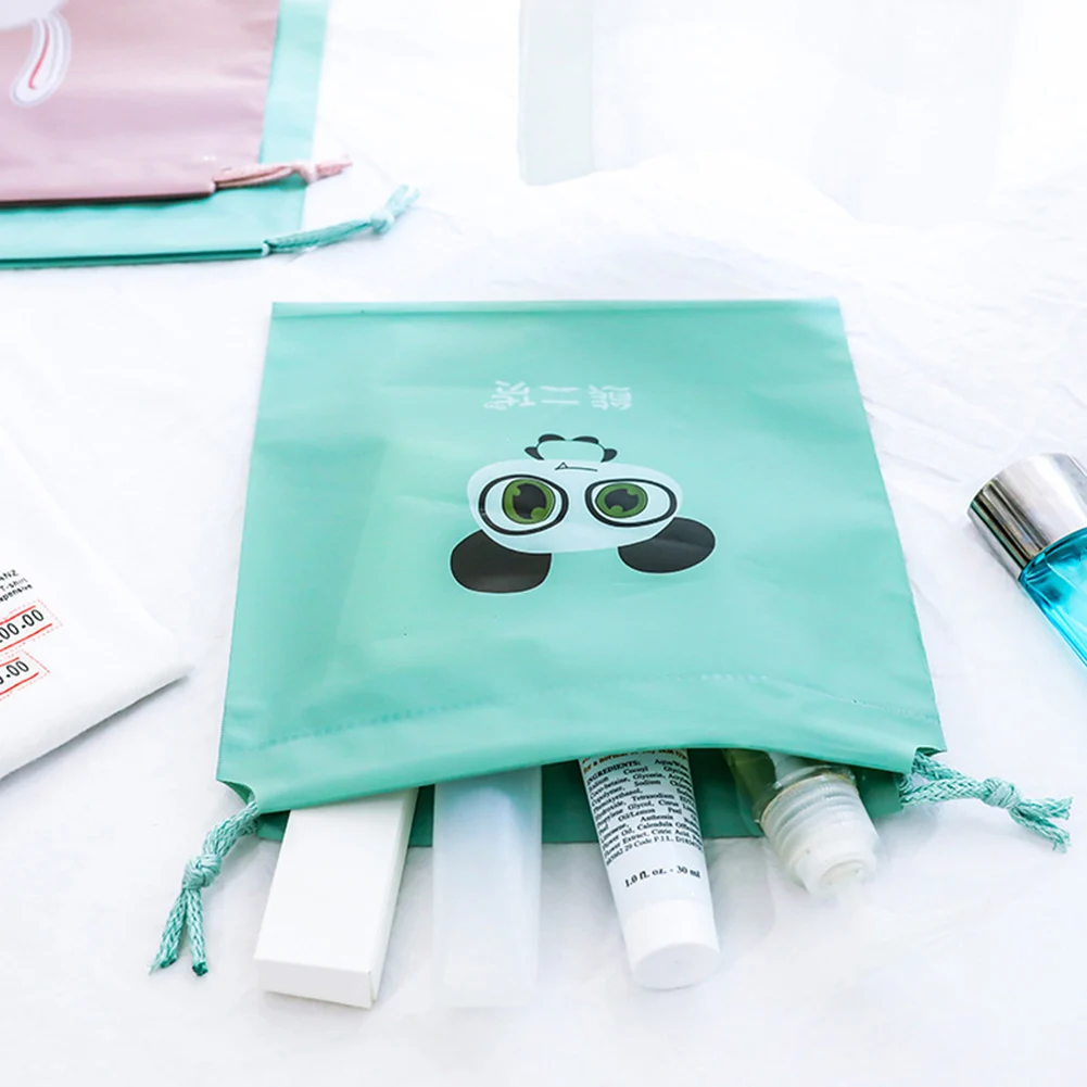 3Pcs Rabbit Panda Bear Drawstring Clothing Shoes Bag Closet Underwear Sorting Travel Bag Clothes Towel Waterproof Pouch