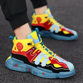 

2019 Men's Spring and Autumn Mesh Breathable Comfortable Sports Shoes Retro Trend Thick-bottom Men's Shoes