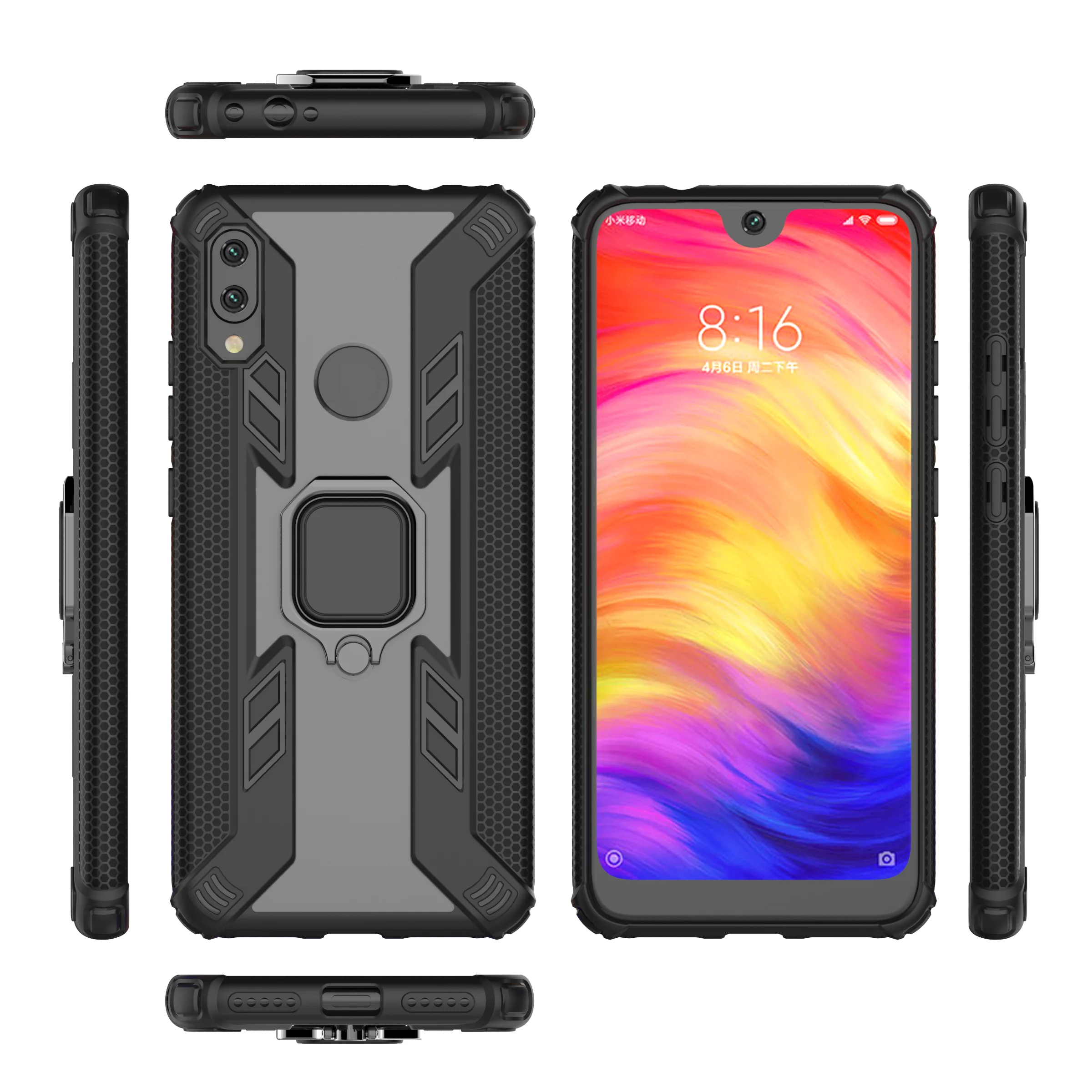 10 шт./лот ударопрочный Прозрачный чехол для телефона Xiaomi 8 Lite 9T для Redmi K20 Note 7 8 Pro автомобильный держатель кольцо