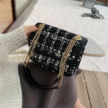 

Autumn and Winter Woolen Bag Women's New Fashion Chain Messenger Bag Fashion Fashion Retro Shoulder Bag