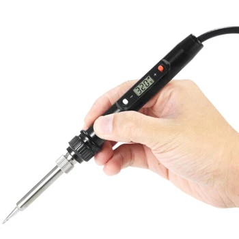 

Hot EU Adjustable Temperature Electric Soldering Iron 220V 80W Welding Solder Rework Station Heat Pencil Tips Repair Tool