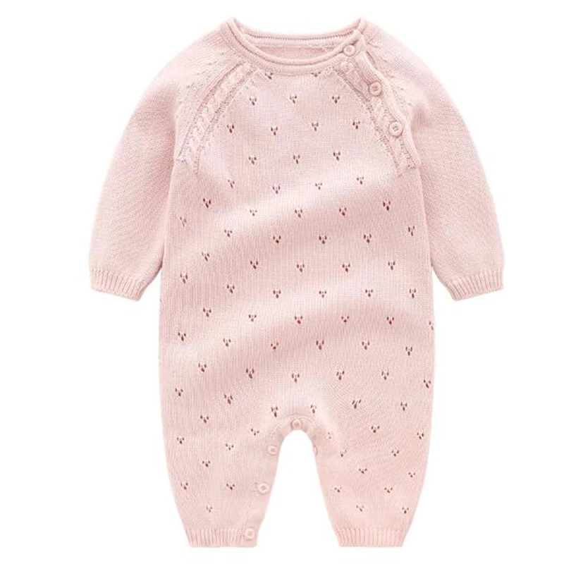 Baby Knitted Rompers Pure Cotton Babies Clothing Newborn Baby Girls Knitting Princess Long Sleeves Autumn Jumpsuit Knitwear baby rompers baby jumpsuit cotton jumpsuit baby clothing