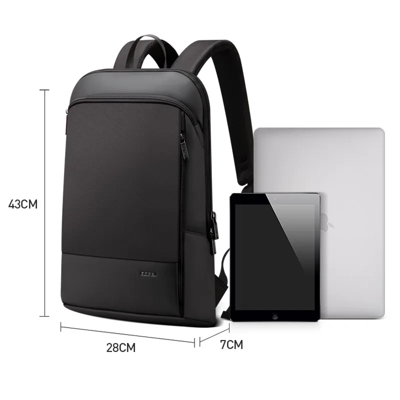 Laptop Backpack Men 15.6 inch Office Work Men Backpack Business Bag Unisex Black Ultralight Backpack Thin Back Pack