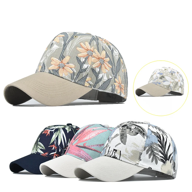 

Women Spring VACIGODEN Baseball Cap Flowers Leaves Painting Peaked Hat Girls Summer Outdoor Gorras Female Casual Casquette
