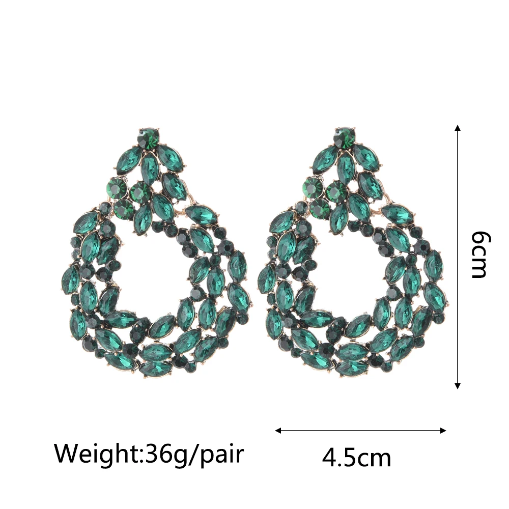 Ztech New Green Series Set Earrings Designer Jewelry Crystal Tassel Za Accessories Handmake Statement Bijoux Pendientes Brincos