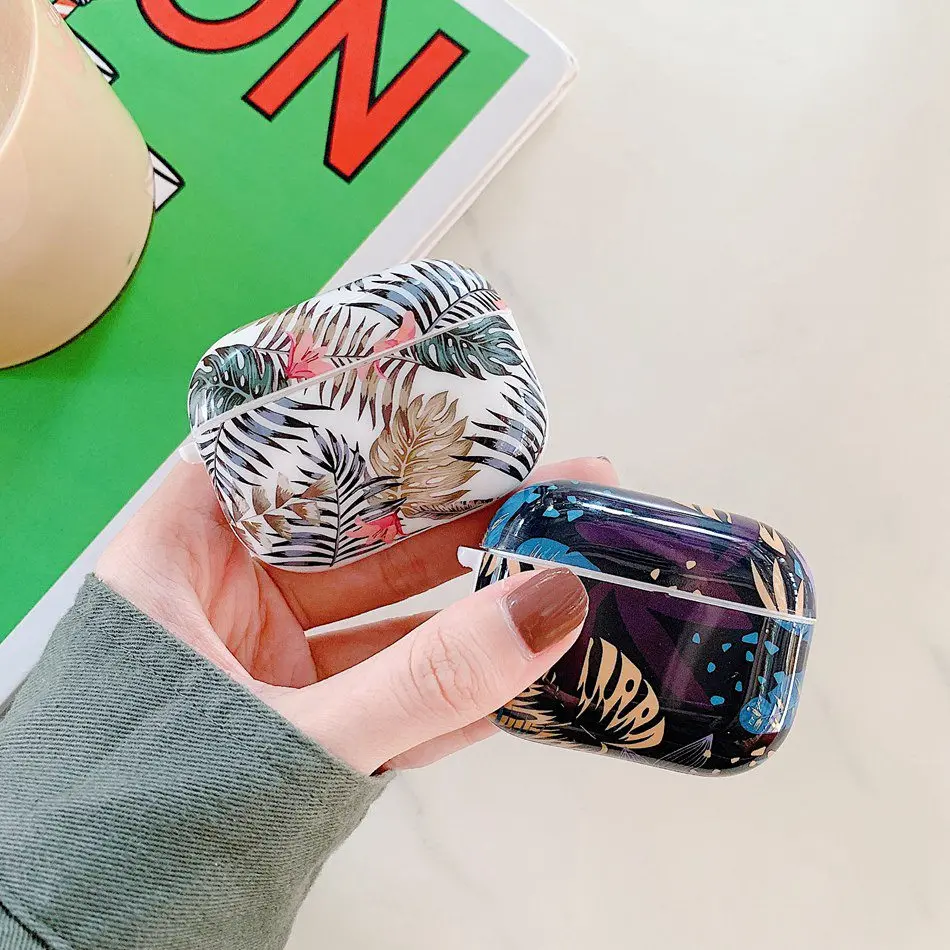 

For AirPods Pro Case Cute Luxury Banana Leaf Earphone Case For AirPods 3 Fashion Wireless Bluetooth Headset Soft Protect Cover