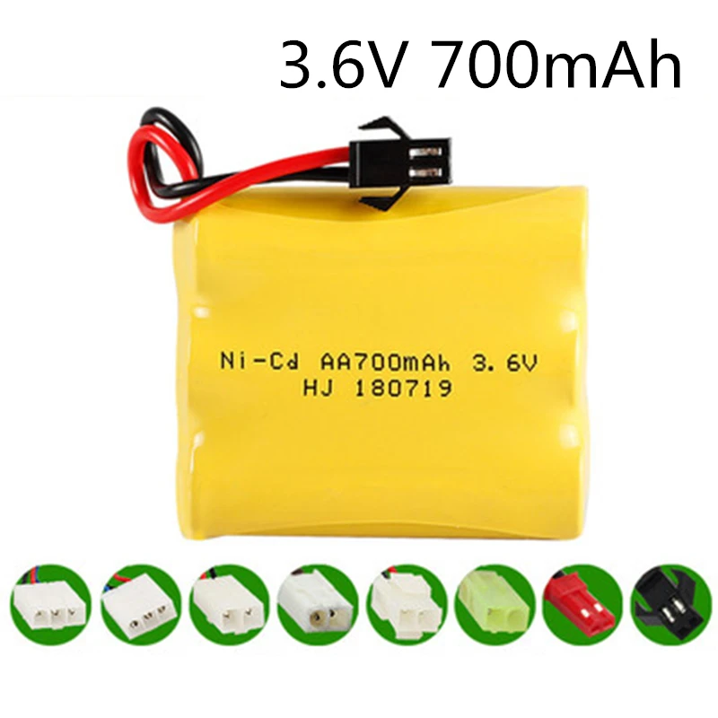 3.6V 700mah NI-CD NiCD Battery AA Pack For RC Toy Car GUN TANK Trucks Trains Boat Model 3.6 V# | Электроника