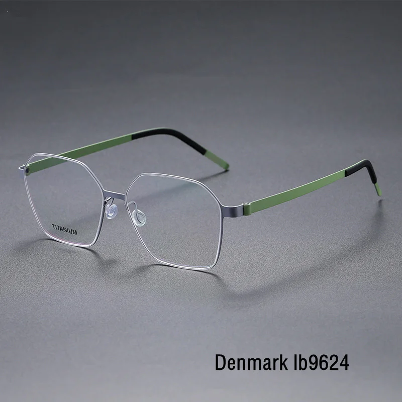 

Denmark Brand Titanium Glasses Women No Screw Reading Eyeglasses Hexagon Men Ultra-light Eyewear 9624 Gafas Blue Light Frame