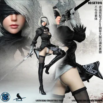 

SUPER DUCK 1/6 SET015 NieR Automata 2B Female Action Figure with Removable Patch Head Sculpt Upgraded Toy