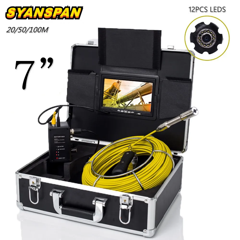 SYANSPAN 7 дюймовым монитором 20/50/100 м внутритрубный инспекционный прибор видео