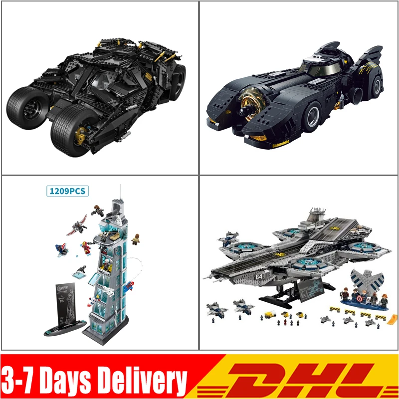 DHL Супер Герои 07043 07060 SH678 7144 атака на Мстителей башня Набор строительные блоки кирпичи совместимые 76042 15506 76038 76023