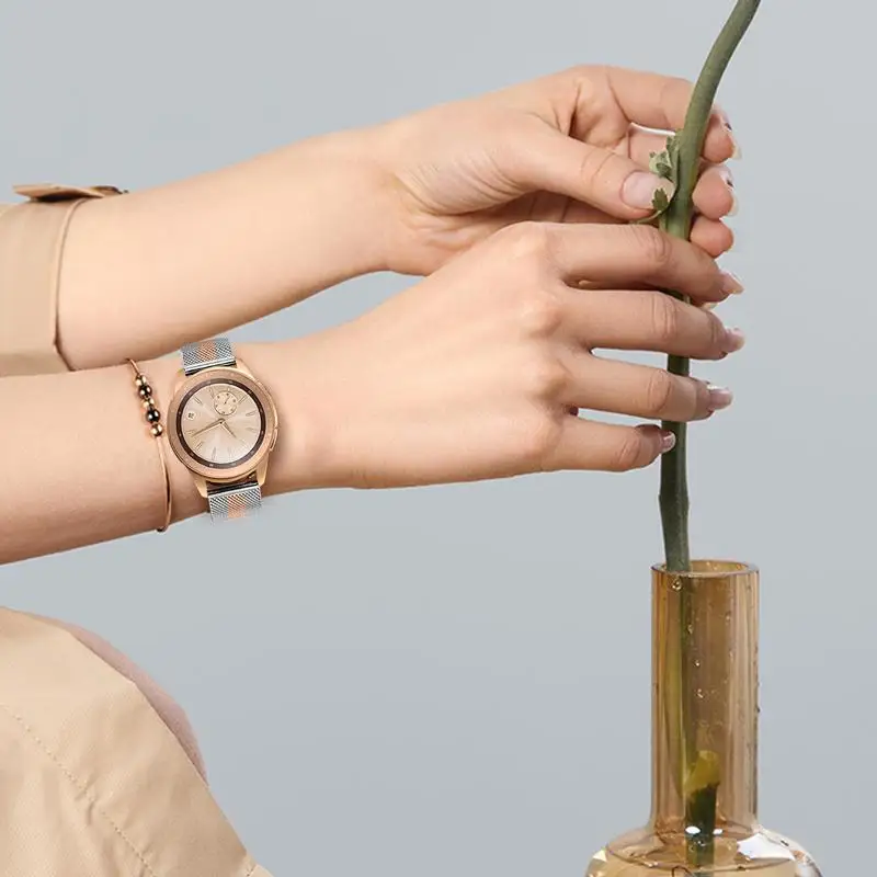 20 мм Миланский ремешок для часов samsung Galaxy Watch 42 мм/Active 40 мм/gear Sport/S2 классический ремешок из нержавеющей Стали Быстросъемный ремешок