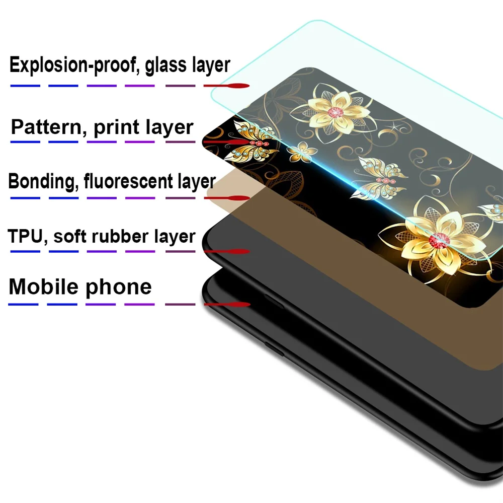 Luxus Gehärtetem Glas Fall Für iPhone 5 5s SE 6 6S 7 8 Plus X XS Max Fall abdeckung Funda Telefon A