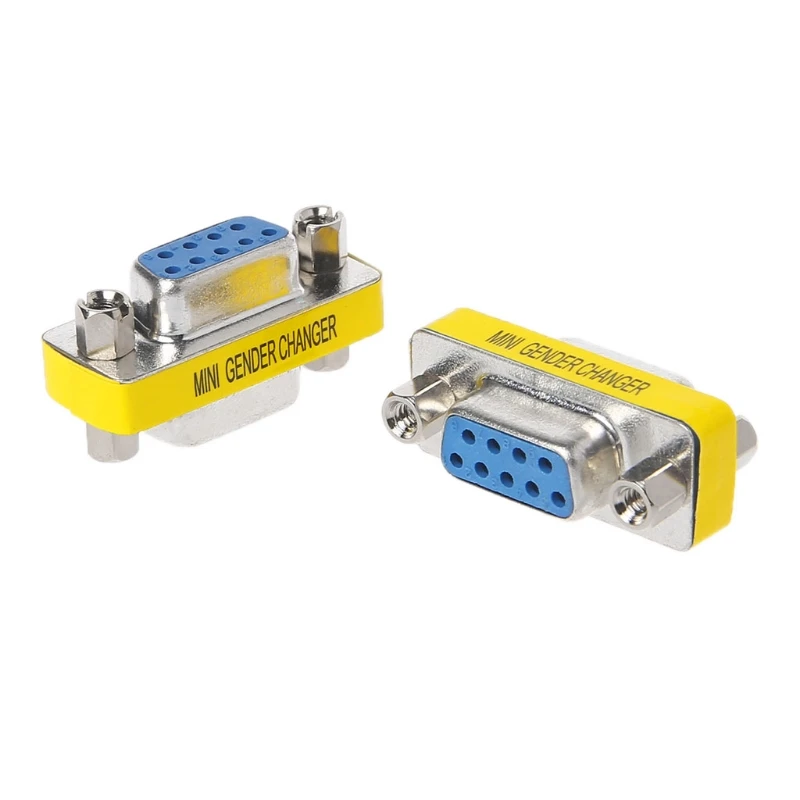 2 uds. DB9 MINI Gender Changer Adaptador 9 pines RS232 Com d-sub VGA Plug Connect