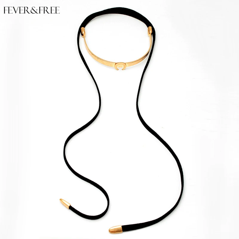 

Fever&Free Collares De Moda 2019 Choker Collar Necklace For Women Elegant Black Silk Long Necklace Collier Femme Chocker Jewelry