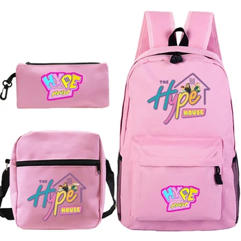 

Black Pink Backpack 2020 The Hype House 3pcs School Bags for Teenage Girls Pencil Case Lunch Tote Bags for Boys Canvas Backpack