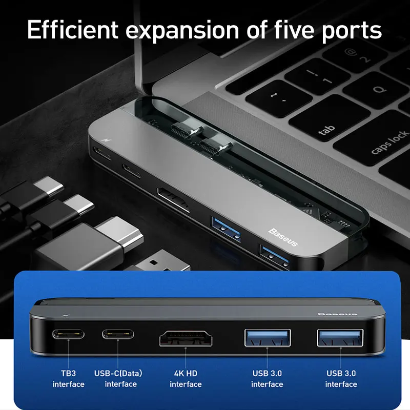 Baseus USB C HUB 3 0 For Macbook Pro Surface HDMI Thunderbolt 3 Power Adapter Multi 2