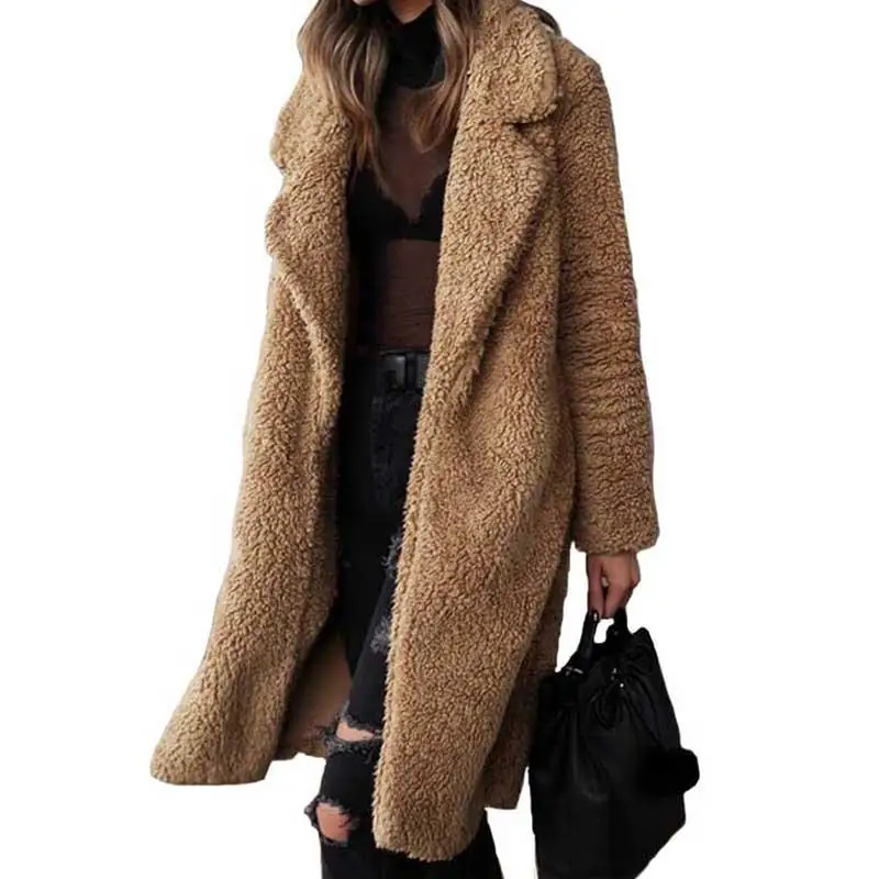 New Autumn Winter Faux Fur Coat Women Warm Teddy Bear Coat Ladies Fur Jacket Female Teddy Outwear Plush