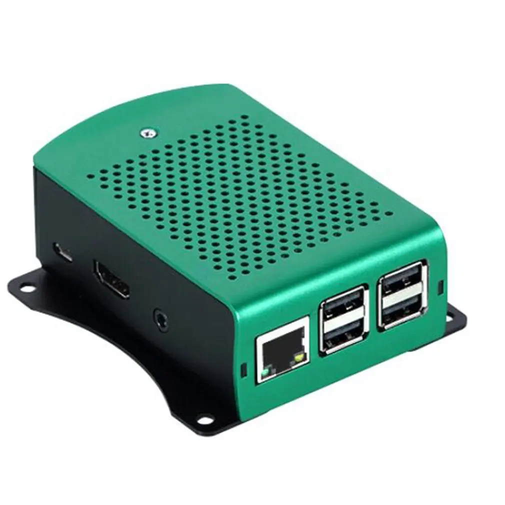 Для Raspberry Pi 2 3 Модель B Plus алюминиевый серебристый зеленый черный корпус металлический корпус RPI 2 3 коробка совместима - Цвет: without fan
