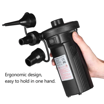 

Deflate Inflatable Pump with 3 Air Nozzles Car Power Adapter Home Power Adapter Leather Boat Air Mattress Camping Mini Pumps