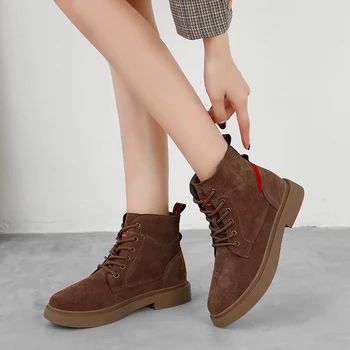 

Boots Women Spring Winter Ladies Leather Casual 2019 New Arrival