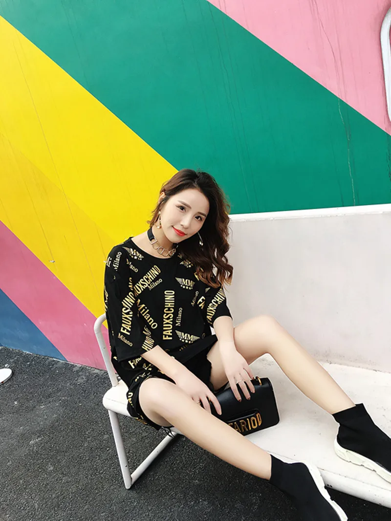 Футболка женская длинная с принтом уличная рубашка в стиле хип хоп повседневный