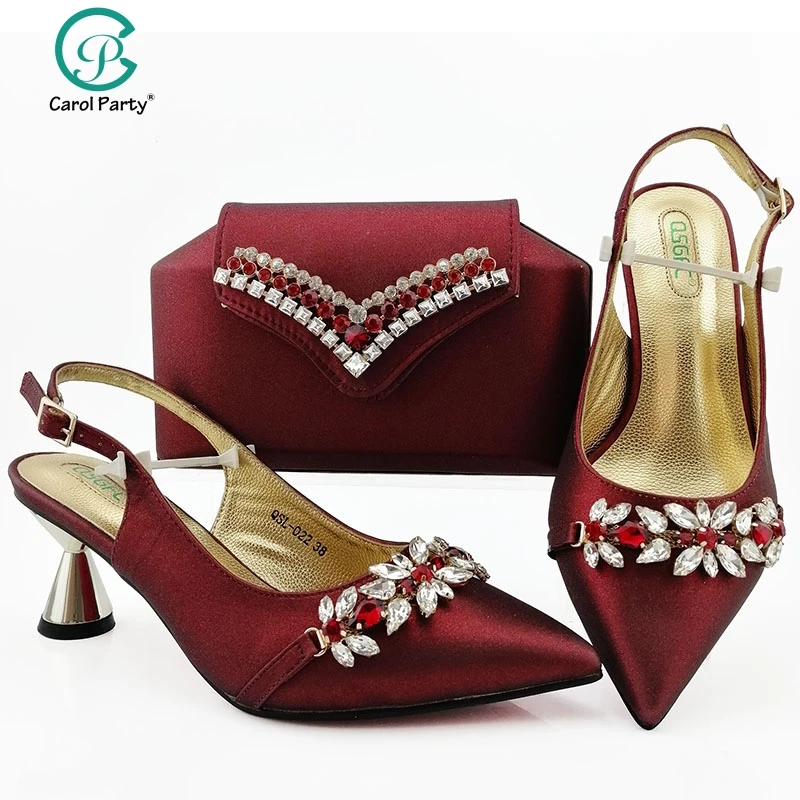 Wine Color Latest Design Shoes Women Luxury 2019 Nigerian Women
