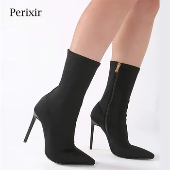 

Ankle Sock Boots Thin Heel High Heels Elastic Ankle Boots Pointy Toe Women Shoes Sexy Party Ladies Comfort Boots Spring/Autumn