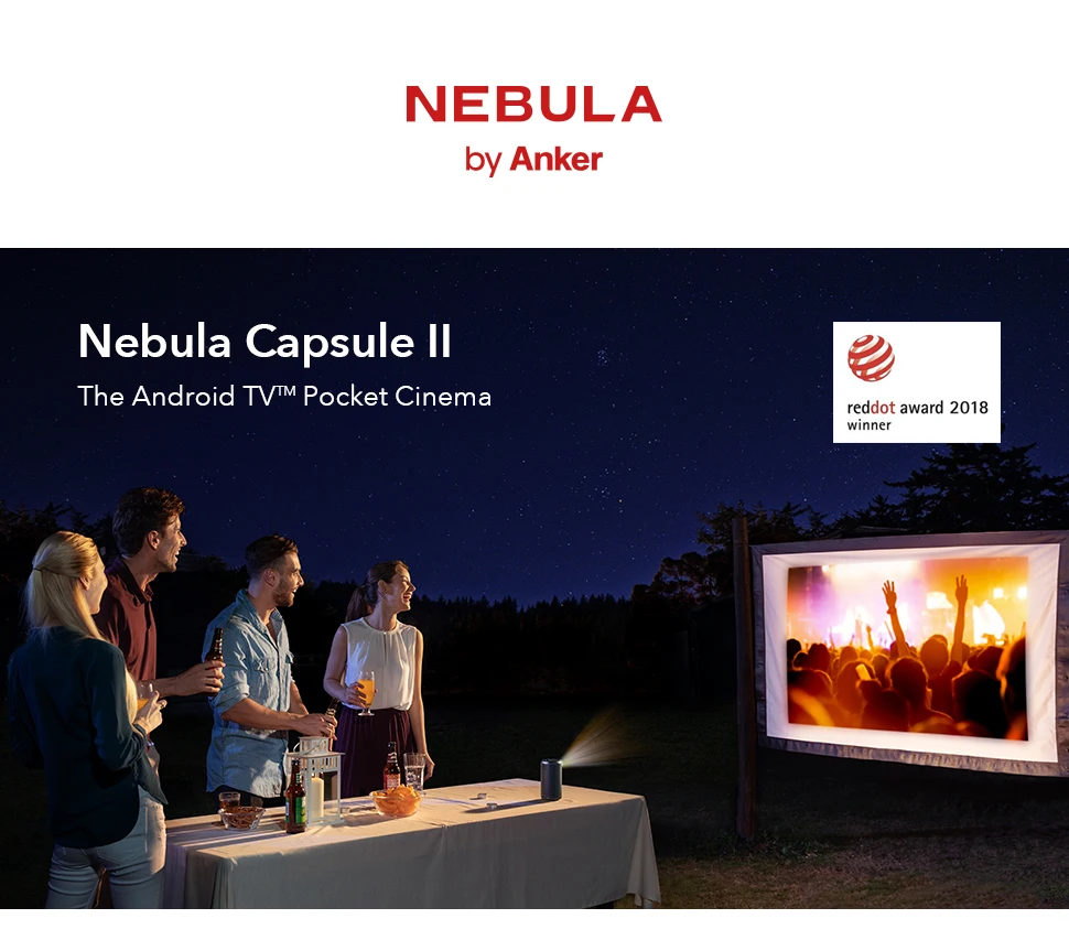 Anker Nebula Capsule Ii Smart Portable Movie Mini Projector, 200 