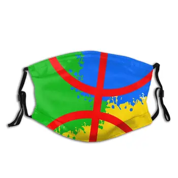 

Amazigh Flag Adult Washable Face Mouth Mask Pattern Imazighen Amazir Berber Anti Haze Protection Cover Respirator with Filters