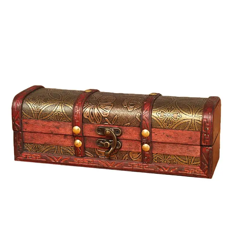 Antique Vintage Style Wood Jewelry Trinket Box