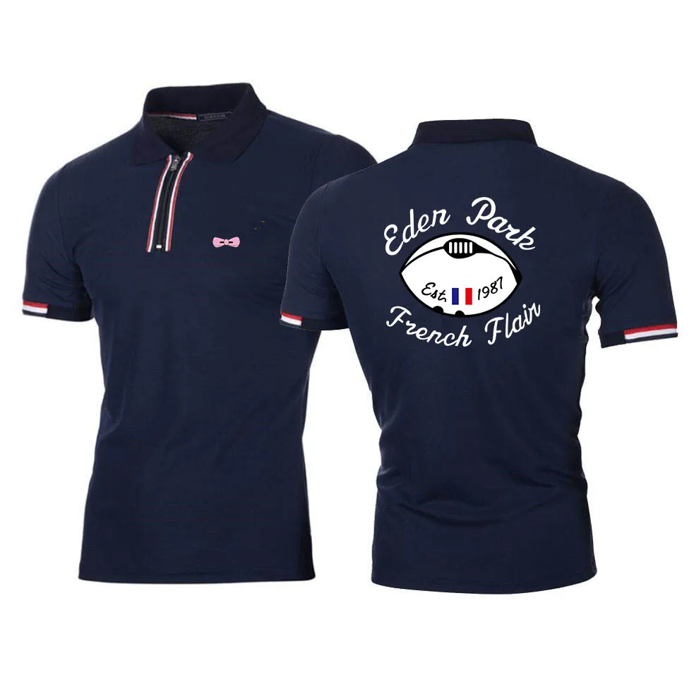 2021 nuevo de la ropa de los hombres Polo de punto camisa de Pantalón corto con contraste de Color manga cuello deportiva transpirable de los hombres camiseta de Polo