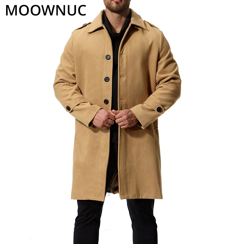 Winter Autumn Men's Coats Male Woollen Overcoat Fit Business Smart Casual Thick Fashion Blends Brand Men's Clothes MOOWNUC MWC Winter Autumn Men's Coats Male Woollen Overcoat Fit Business Smart Casual Thick Fashion Blends Brand Men's Clothes MOOWNUC MWC