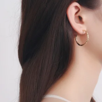 

C Shape Big Earring Gold colour Irregular Foil Paper Exaggeration Earrings French Style Earring for Women Jewelry Gift