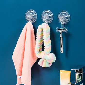 

3pcs/set Removable Reusable Suction Cup Hooks Traceless Loofah Bathroom Kitchen Bathrobe Vacuum Waterproof Shower Towel Holder