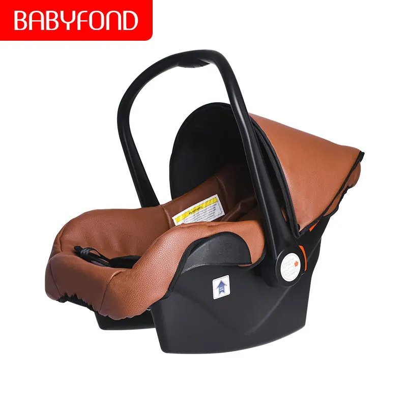 Babyfond коляска 3в1, высокий пейзаж, складная, двусторонняя, ударная, детская коляска, может сидеть и лежать, светильник на колесиках - Цвет: car  seat brown