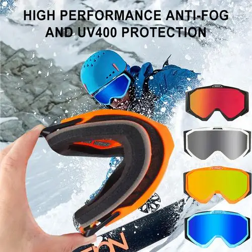 New Men Women Ski Goggles Double Anti fog Cocoa Myopia Winter Skating Snowboard Skiing Over
