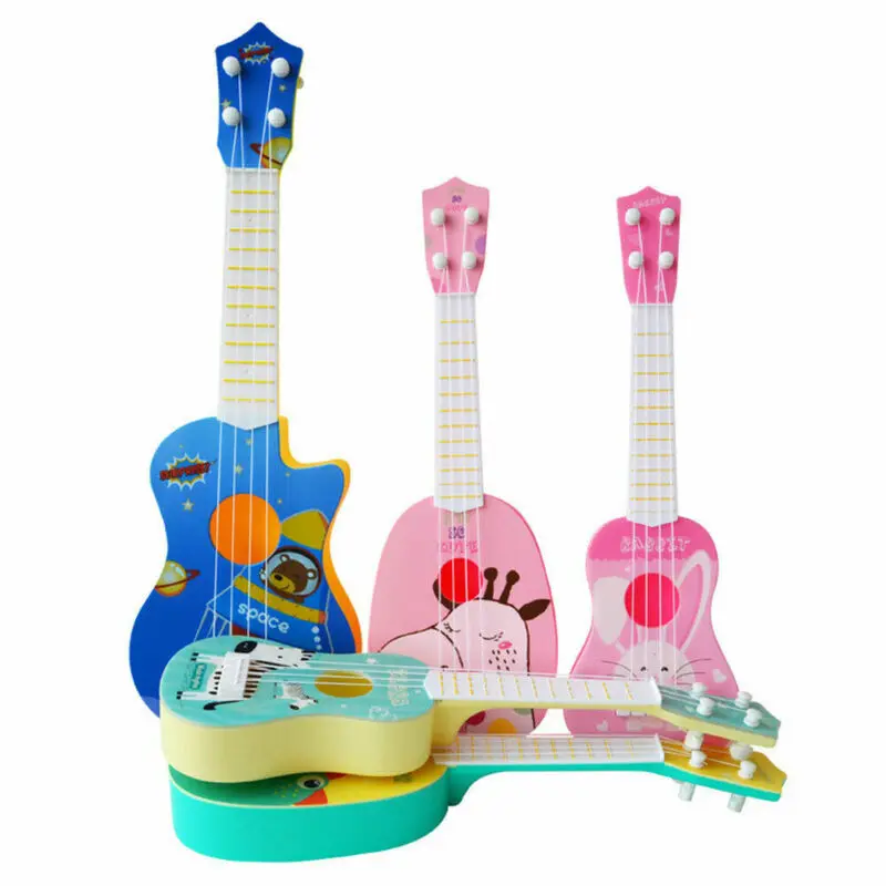 Mini Musical Cute Animal Pattern Fashion Classical Guitar ukulele Instrument Children Kids Educational Play Toy For Kid Gift | Игрушки и