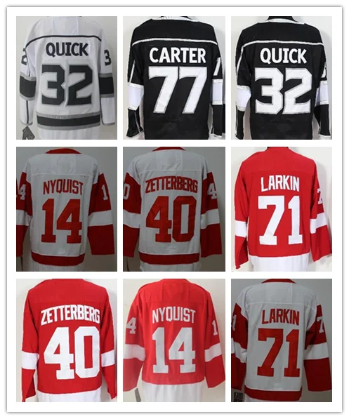 Мужские футболки Anze Kopitar Jonathan Quick Jeff Carter Drew Doughty Dylan Larkin Henrik Zetterberg Justine Abdelkader