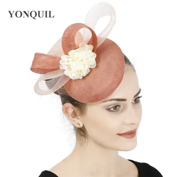 

Fashion Flower imitation Fascinator Mesh Wedding Hat Hairgrips For Bride Ladies Royal Tea Party Derby Hair Ornaments 6pcs/lot