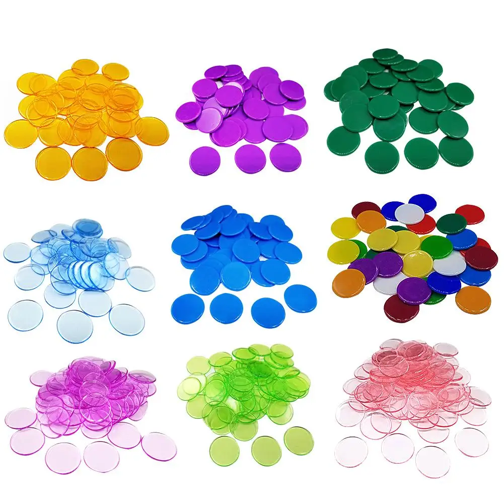 

100pc/ 19mm Creative Gift Accessories Plastic Poker Chips Casino Bingo Markers Token Fun Family Club Game Toy