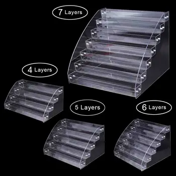 

1 To7 Tiers Acrylic Display Stand Nail Polish Cosmetic Stand Holder Manicure Tool Tabletop Case Lipstick Organizer Storage Rack