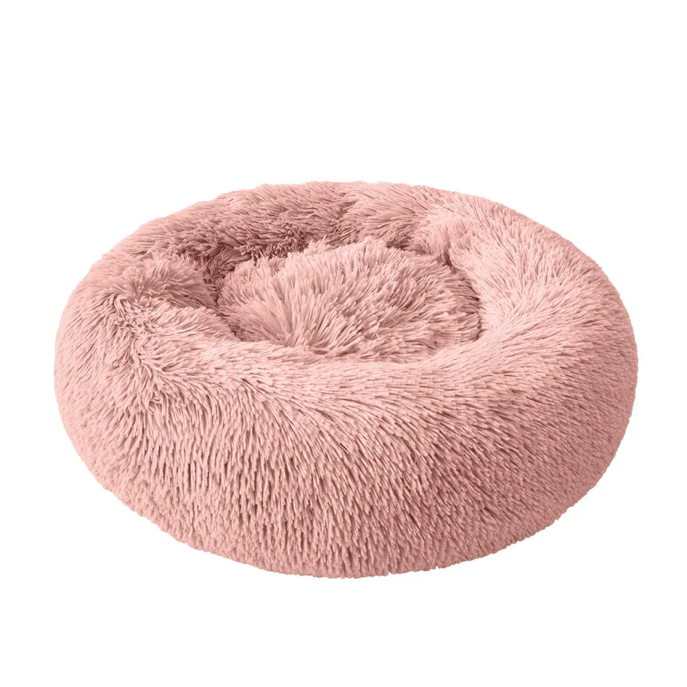 Мягкая длинная плюшевая многоцветная кровать для кошки/собаки, плюшевая круглая подушка для питомца, теплая подушка для сна, переносные принадлежности для кошек, Размеры S/M/L