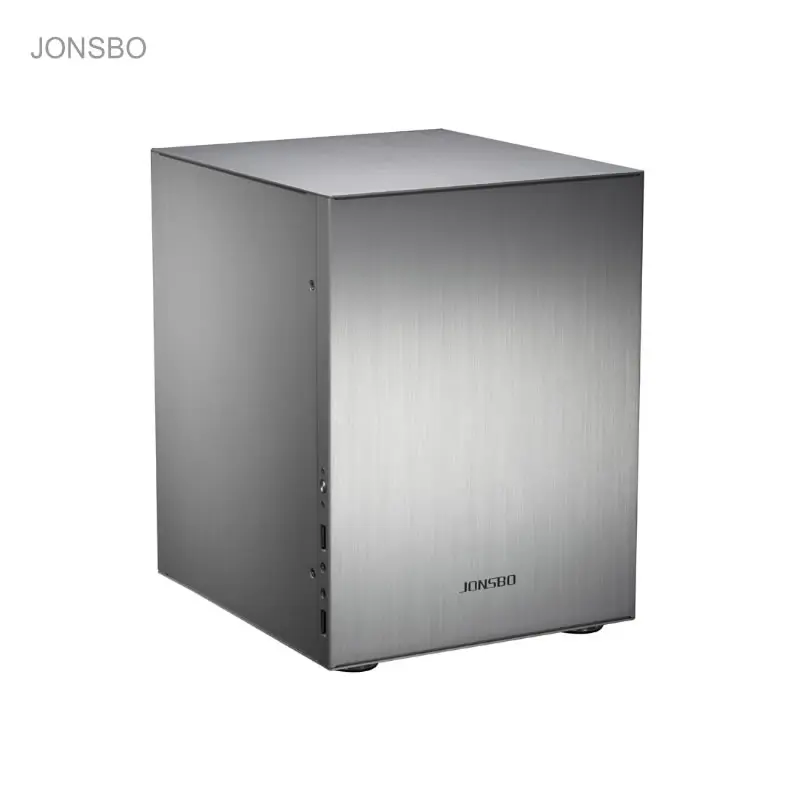 Jonsbo C2 серебристый алюминиевый мини ITX MATX чехол для компьютера USB3.0 игровой маленький корпус C2S черный HTPC ITX поддержка 3,5 ''HDD USB3.0 H - Цвет: Серебристый