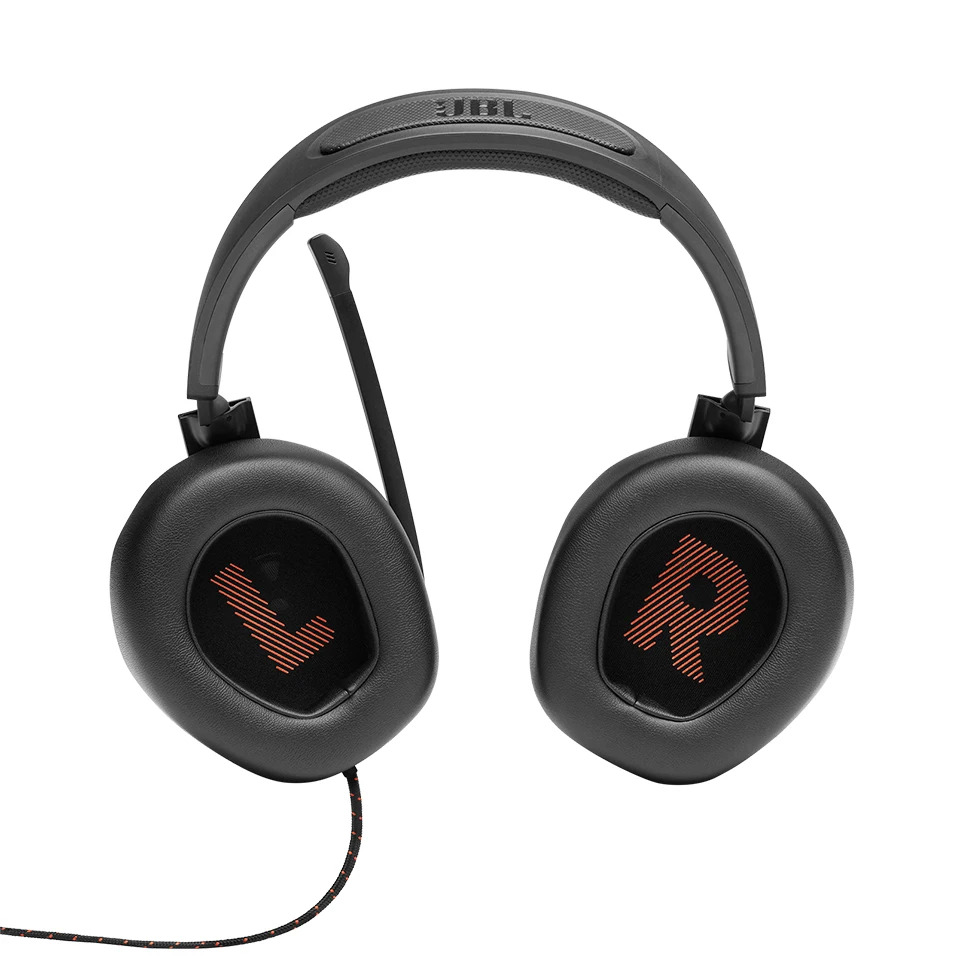 JBL Quantum 300 Wired Over ear Gaming Headset Flip up Mic Foldable Headphone for PlayStation Nintendo Switch iPhone Mac VR