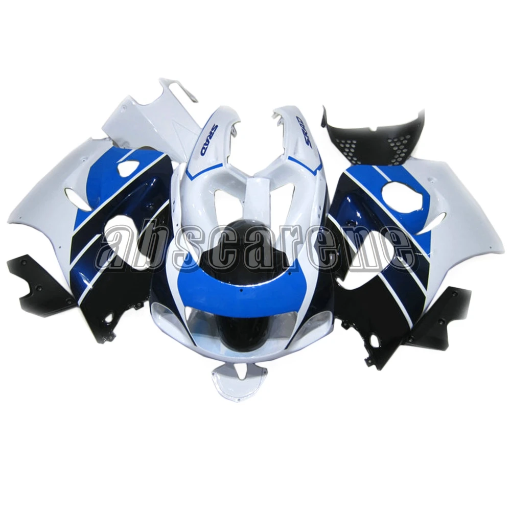 Глянцевый синий белый Полный обтекатели для Suzuki GSXR600 GSXR750 1996 1997 1998 1999 96 97 98 99 ABS пластик кузова мотоцикла