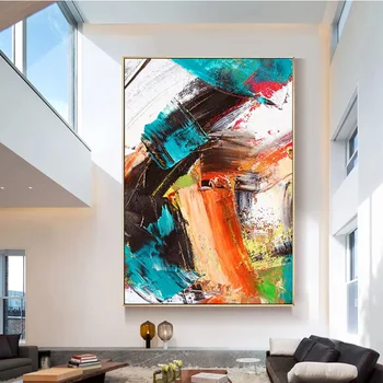 

Hand painted Abstract Oil Painting Mountain Modern Wall Art Picture modern for Living Room home classroom restaurant Decor